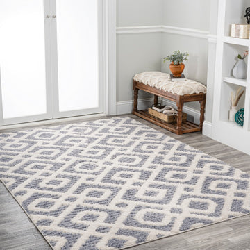 Astrid Retro Trellis High-low Area Rug